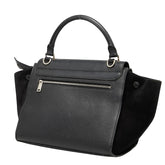セリーヌ トラペーズ スモール ハンドバッグ ショルダーバッグ 2WAY ブラック レザー スウェード レディース CELINE 【中古】
